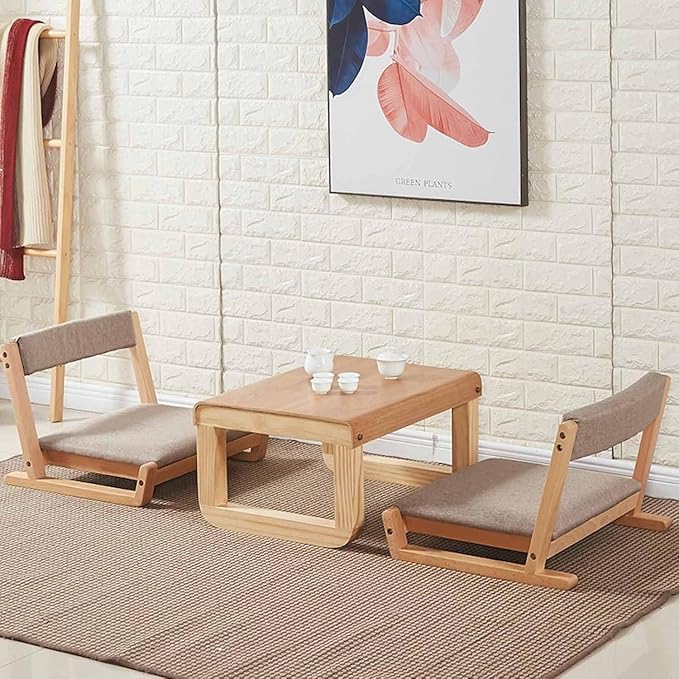 BTZHY Floor Chair Tatami ChairMeditation Floor ChairLiving Room Floor ChairPortable Legless ChairLazy Boy Legless Back Chair for Window Sill Meditation Reading(Gray2)