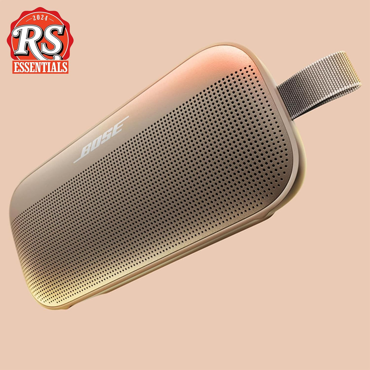 Bose SoundLink Flex Portable Bluetooth Speaker (2nd Gen), Portable Outdoor Speaker with Hi-Fi Audio, Up to 12 Hours Battery Life, Waterproof and Dustproof, Sandstone