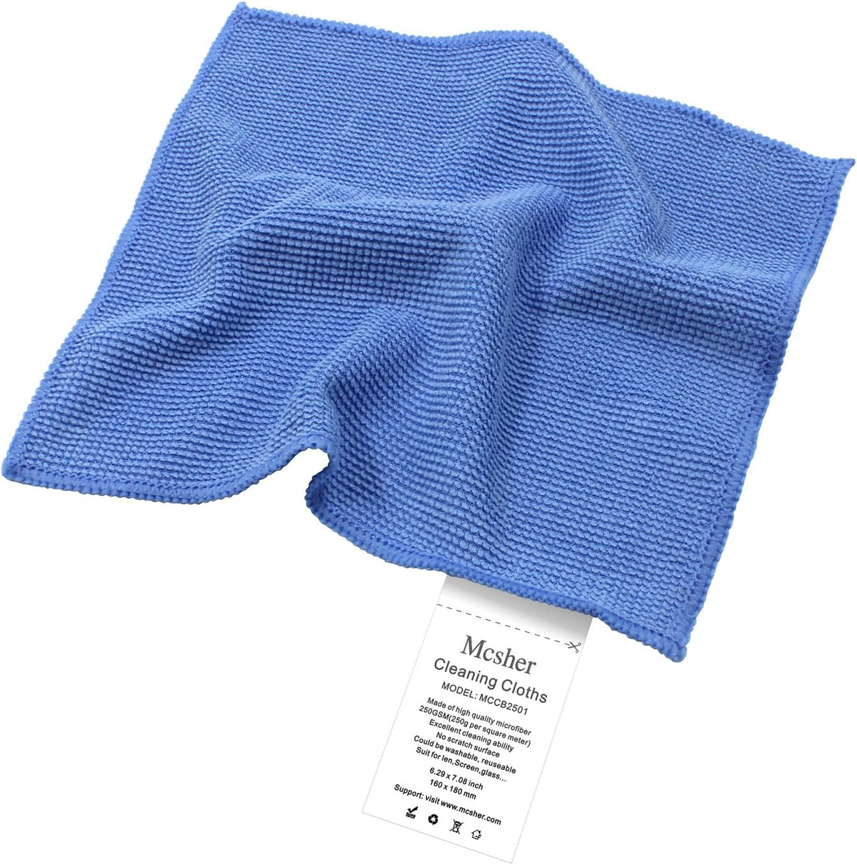 6 6"x 7" Inch Mcsher Microfiber Cleaning Cloths - Pcak, Blue
