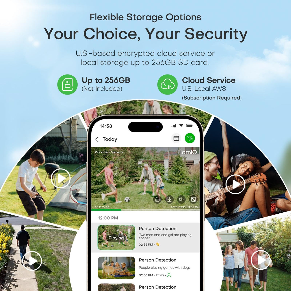 3MP 2K Window Camera for Home Security, 5Ghz & 2.4Ghz WiFi Human Detection Alert, AI Full Color Night Vision with Anti-Glare No Reflection 24/7