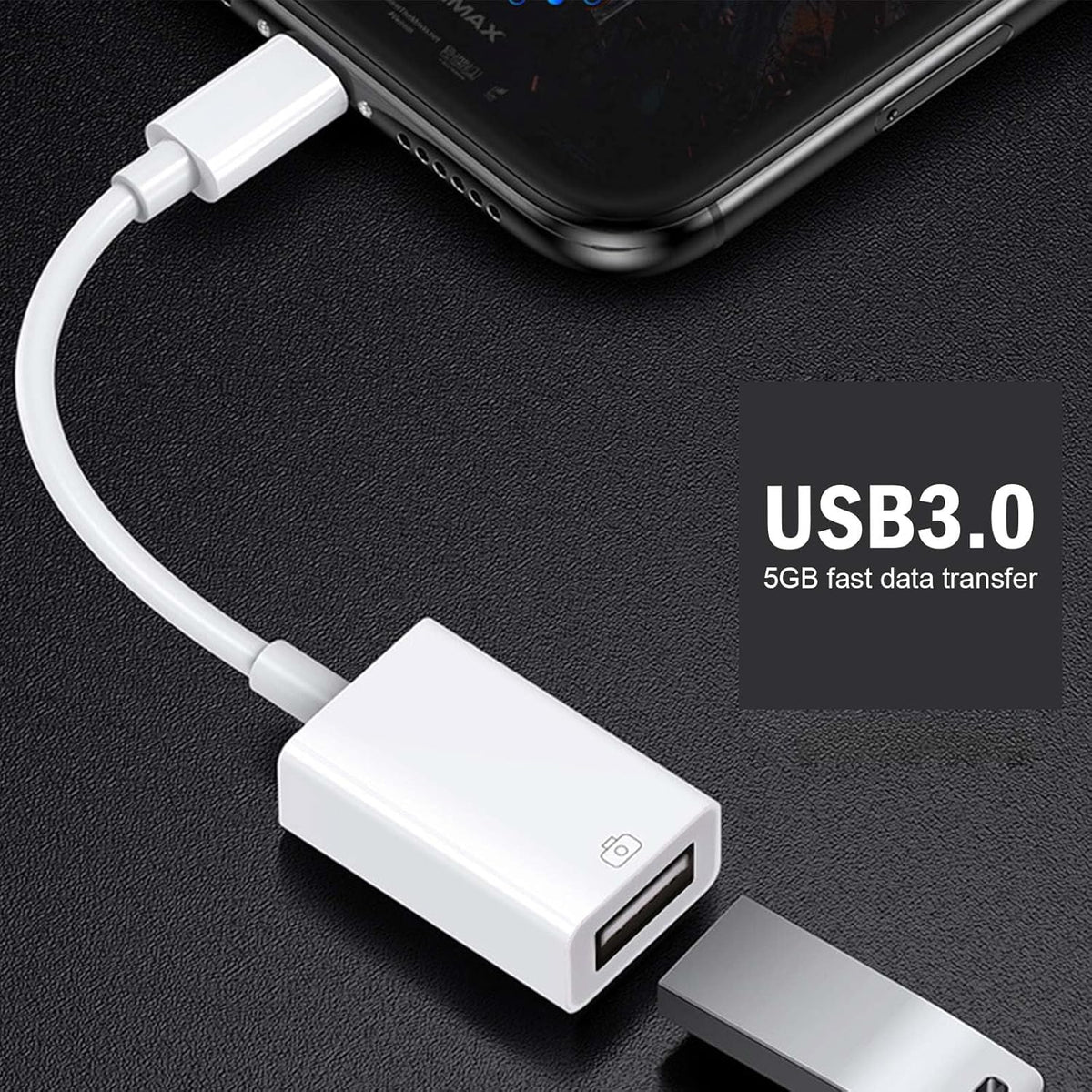 2Pack USB-C to USB 3.0 Adapter, USB C Male to USB Female OTG Adapter,Thunderbolt3 to USBA Adapter Compatible with MacBook Pro/Air, iPad Pro, iPhone 16 Pro Max/15, Galaxy S25/S24/S23/S22