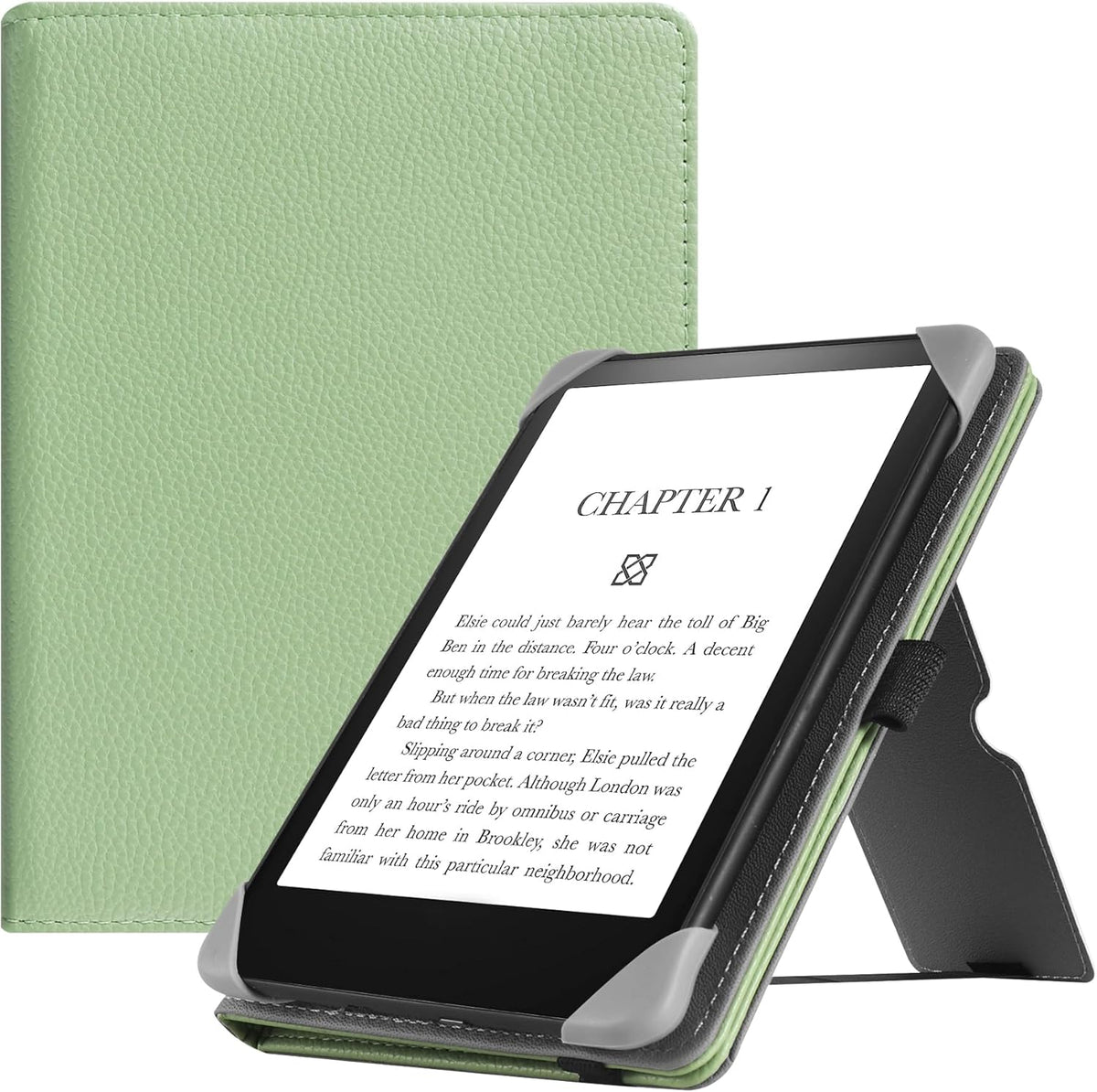 HGWALP 6" 6 inch Universal Case for eReaders, Folio Leather Stand Cover with Handstrap Compatible with All