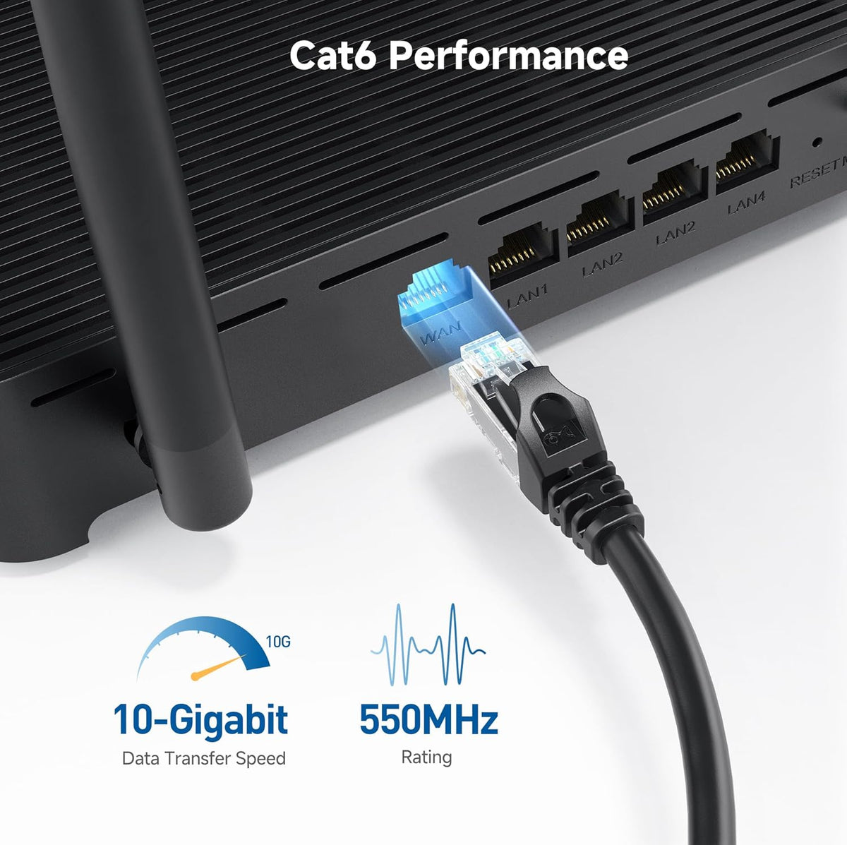 10Gbps 6 50ft, 6 Cat6 Cable Matters Snagless Cat Ethernet Cable - Cat Cable, Cord, Ethernet Cord, Black