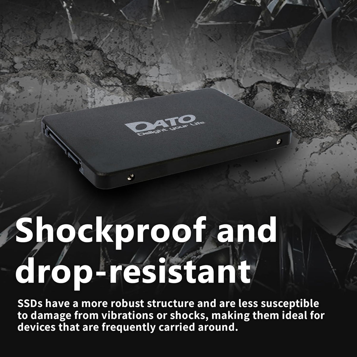 DATO 1TB SSD 2.5" SATA III Internal Solid State Drive, 3D NAND, SLC Cache, Up to 535/500 MB/s, Compatible with Laptop & PC Desktop