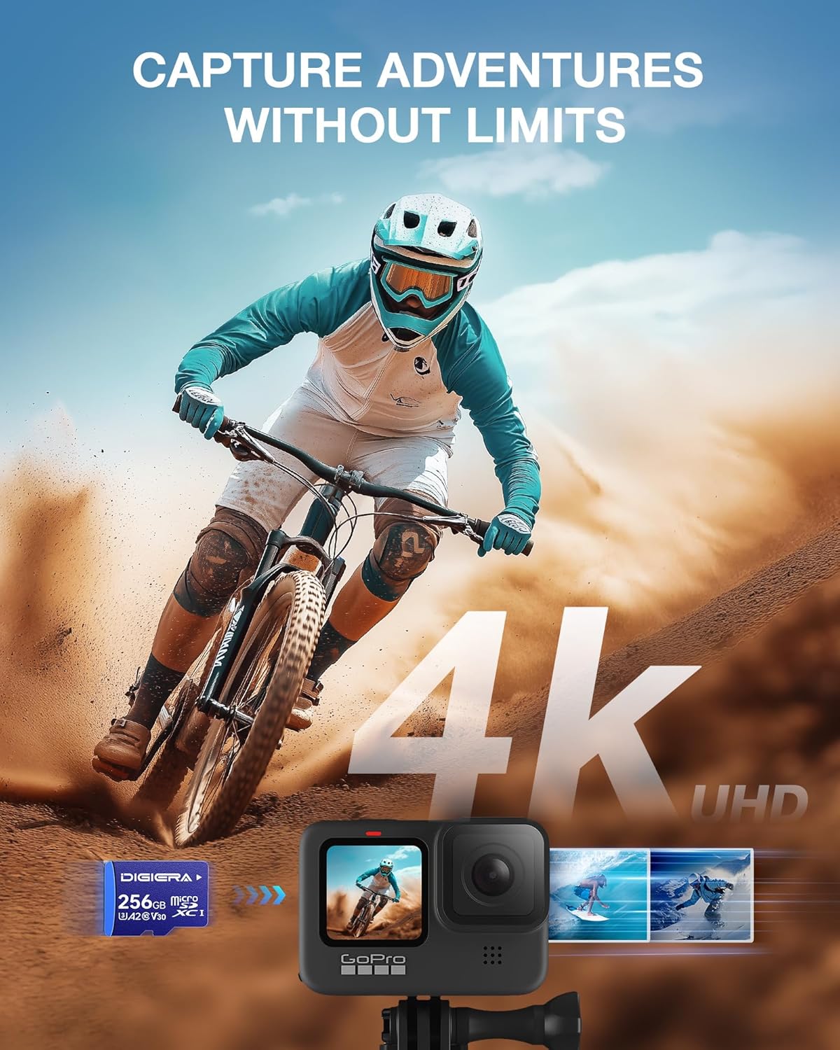 256GB LT100 microSDXC UHS-I Memory Card with Adapter - up to 170MB/s, C10, U3, V30, 4K, A2, Micro SD Card for Smartphones, Tablets, Cameras, Gaming Consoles, and Drones (1 Pack)