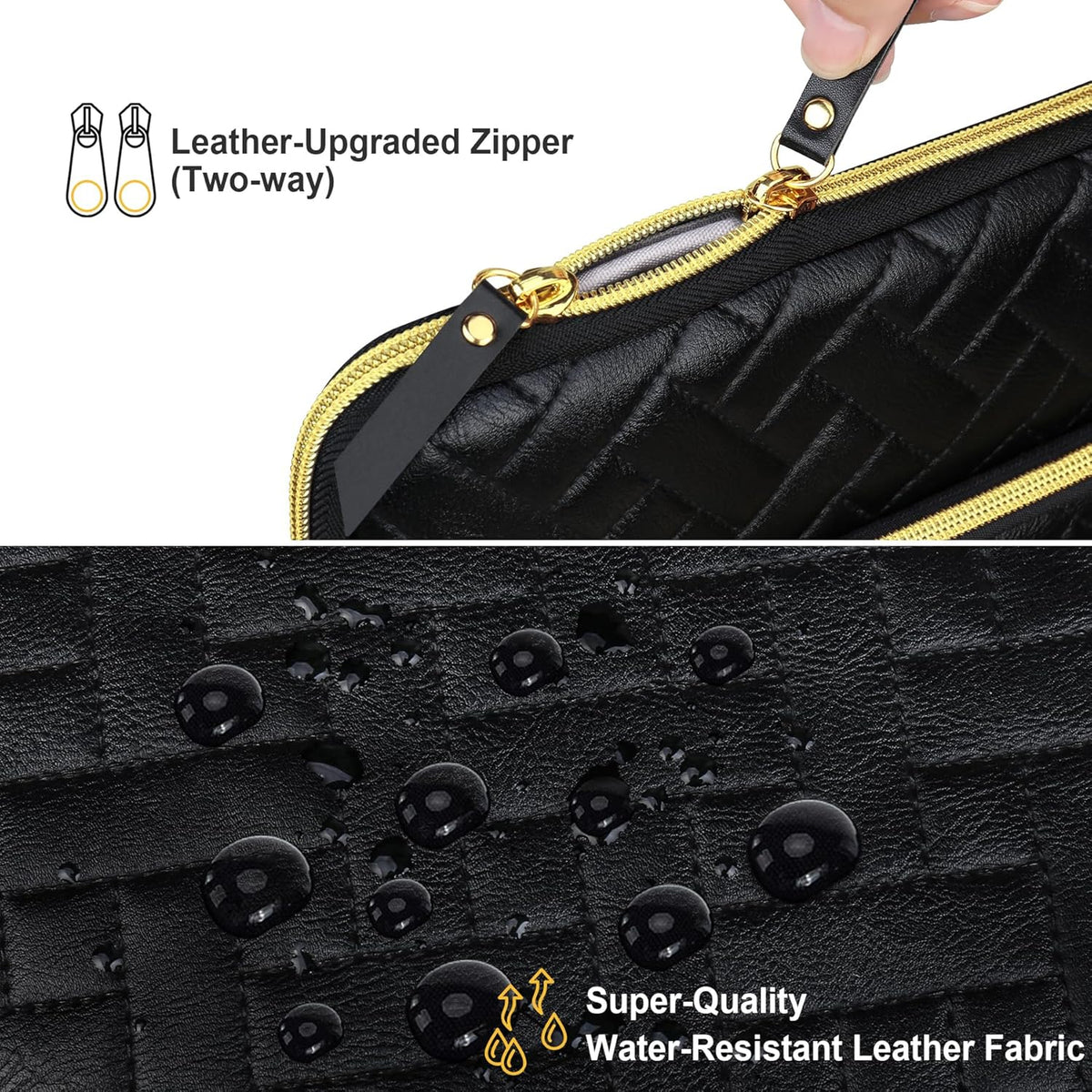 Lacdo 15-15.6 Inch Laptop Sleeve Case for Acer HP Dell ASUS Laptop, Acer Aspire 15, HP Pavilion/Envy 15, Dell Inspiron/Latitude 15, ThinkPad/IdeaPad 15, ASUS Vivobook 15 Computer Bag, Elegant Black