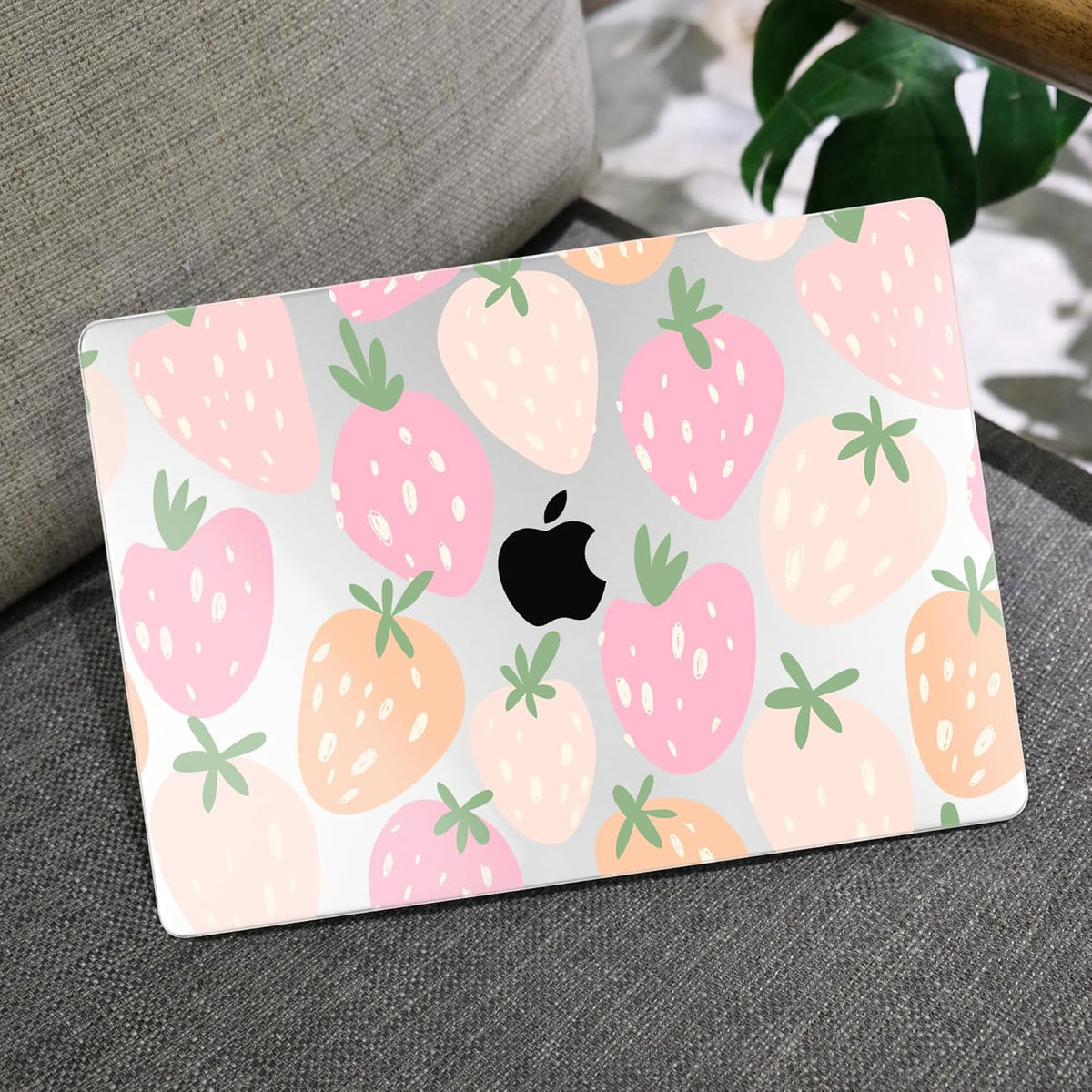 MEEgoodo for MacBook Air 13 inch Case 2021 2020 2019 2018 Released A2337 M1 A2179 A1932 with Touch ID, Plastic Hard Shell & Keyboard Cover Compatible with MacBook Air Case 13.3,Cute Drawn Strawberries