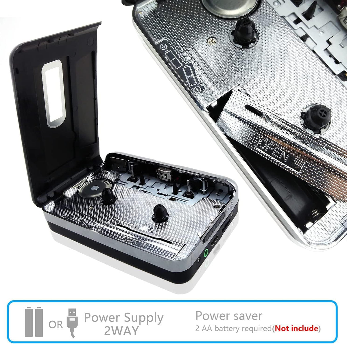 Cassette Cassette Cassette Reshow Tape Player Portable Tape Player Audio to Digital Converter, Compatible with Laptops