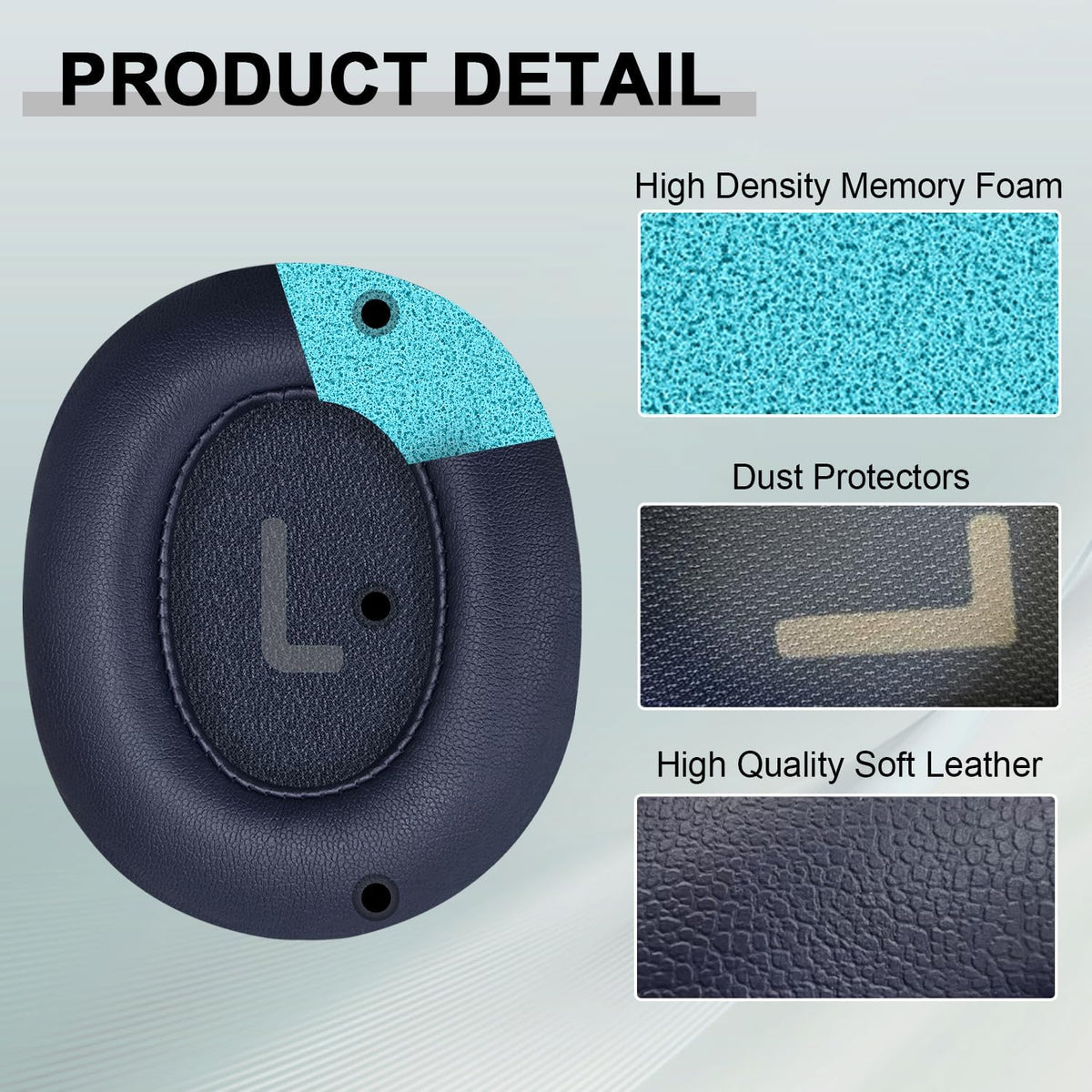 Replacement Ear Pads for JBL Tune 700(700BT)/710(710BT)/720(720BT)/750(750BT,750BTNC)/760(760NC)/770(770NC) Headphones, Headset Ear Cushions, Headset Earpads, Ear Cups Cover-Blue