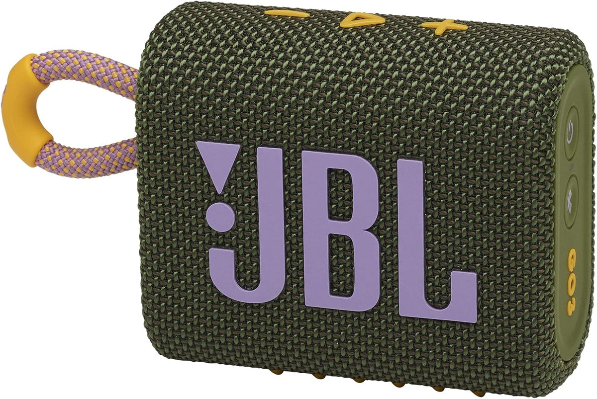 JBL Go 3 - Portable Mini Bluetooth Speaker, big audio and punchy bass, IP67 waterproof and dustproof, 5 hours of playtime, speaker for home, outdoor and travel (Green)