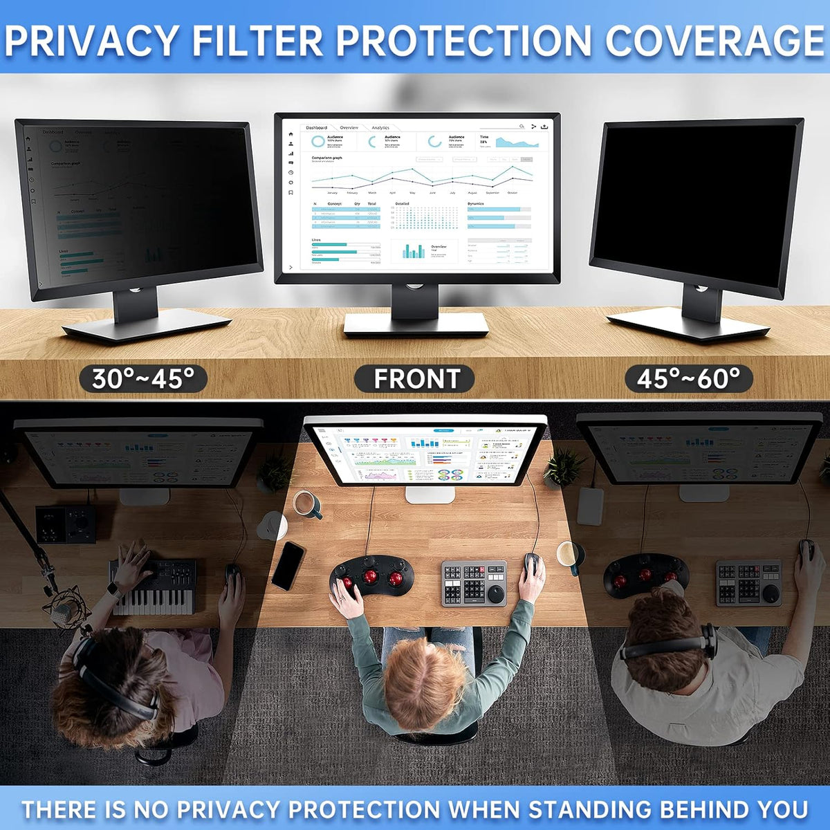 Privacy Screen Filter for 27 inch Widescreen Monitors-Privacy Screen for Computer Monitor-Computer Privacy Screen(16:9 23.5”x13.23”)