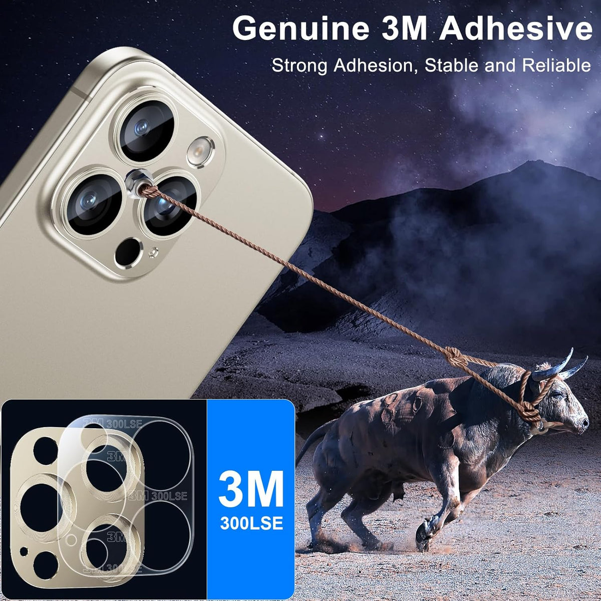 Esanik 2 Pack for iPhone 15 Pro/iPhone 15 Pro Max Camera Lens Protector (Natural Titanium)