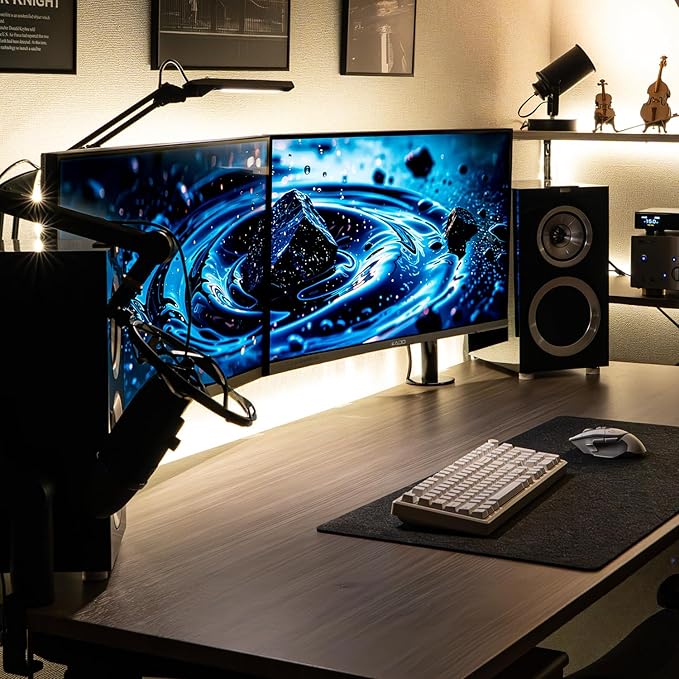 Kado Dual Monitor Setup - 2-Pack 27 1920x1080 Computer Monitor 75Hz VESA Mount HDMI Office Gaming Hybrid Built-in Speakers (E27X Dual Series)