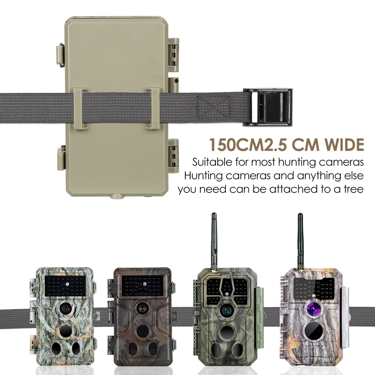 Folgtek 5pcs Trail Camera Straps Game Camera Tree Mounting Straps Portable UV Resistant and Foldable Nylon Fiber Belt, Hunting Camera Tree Strap Belts