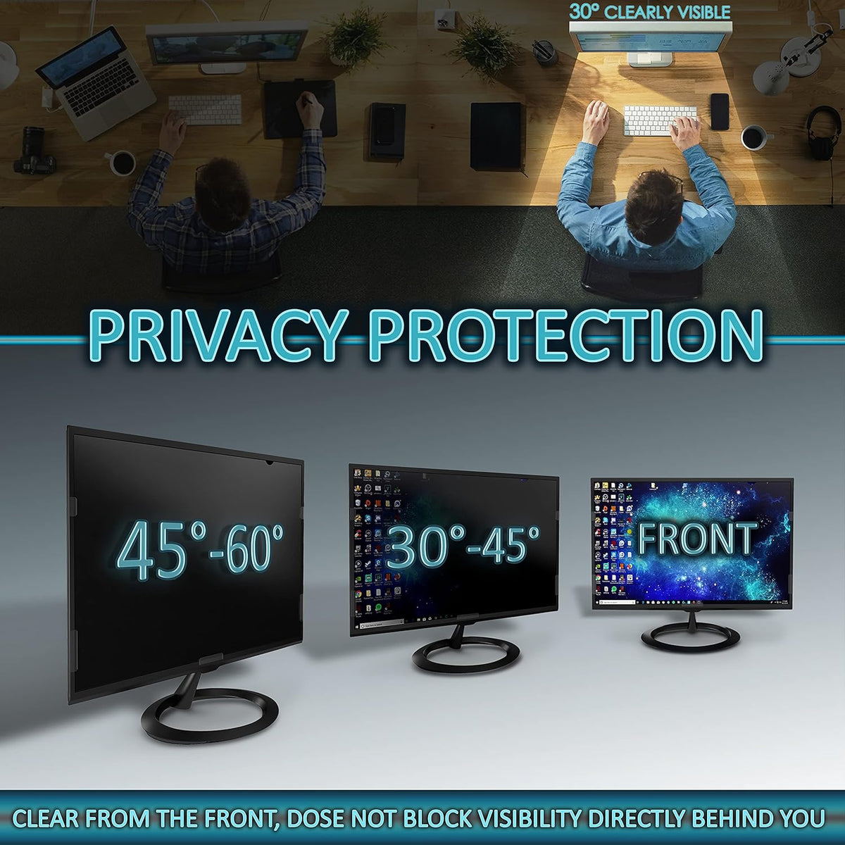 Privacy Screen Filter for 22 Inches Desktop Computer Monitor, Screen Protector Size is 18.7 inch width x 11.7 inch height