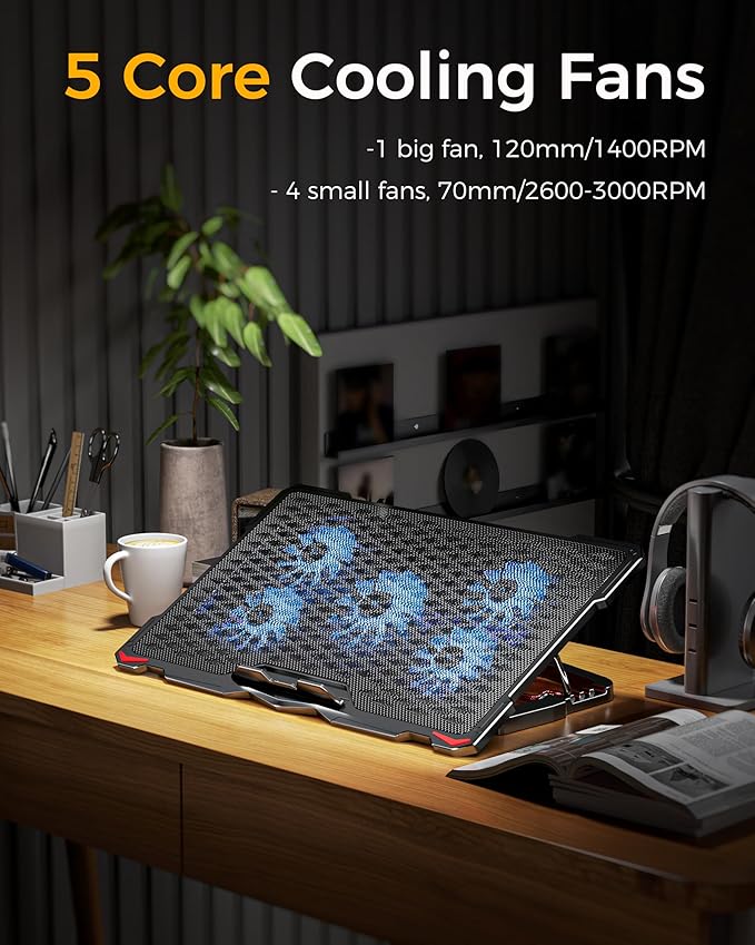 AICHESON AA3 Gaming Laptop 8 Cooling Fans and S035 Blue Laptop Cooler Set