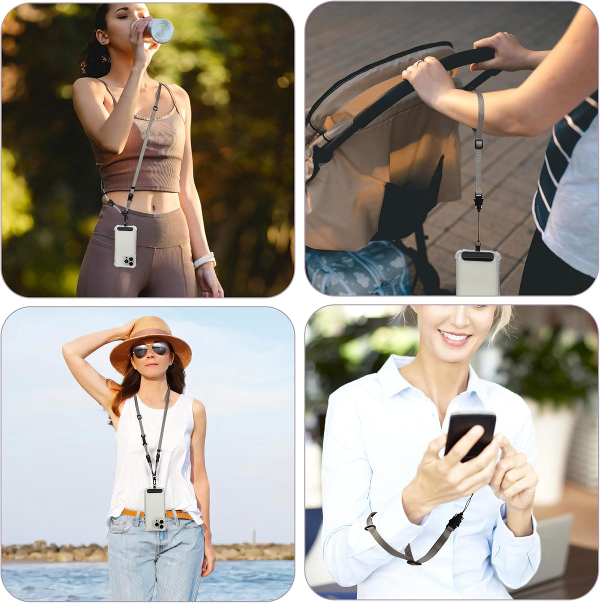 Cell Phone Strap Adjustable Wrist Strap Crossbody Cellphone Holder Extra Long Phone Lanyard Wrist Lanyard (Khaki)