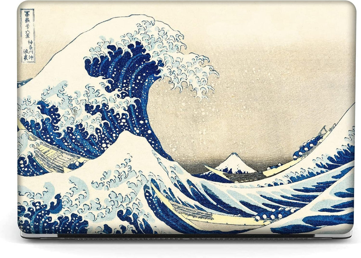 Berkin Arts Compatible with MacBook Air 13 inch Cover, 2022-2018 Release A2179/A2337 M1 with Touch ID with Keyboard Cover & Screen Protector Ukiyo-e (The Great Wave by Hokusai)