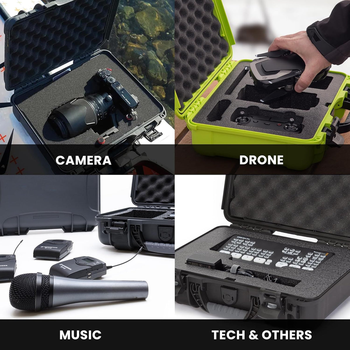 NANUK 910 Hard Case with Customizable Cubed Foam, IP67 Waterproof, Dustproof and Impact Resistant, 14.3” x 11.1” x 4.7”, Rugged Construction for Ultimate Protection, Made in Canada – Black