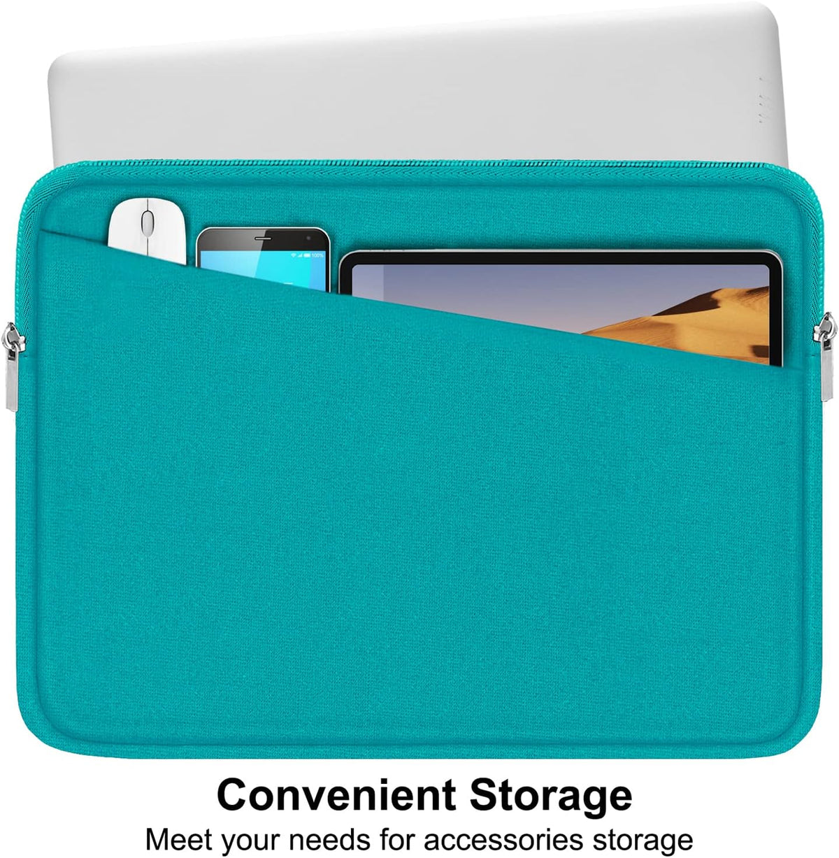 Laptop Sleeve Bag 15.6 inch, Durable Computer Carrying Bag Protective Case Briefcase Handbag with Front Pocket, Slim Laptop Case Cover for 15.6 Inch HP, Dell, Lenovo, Asus, Notebook, Light Blue