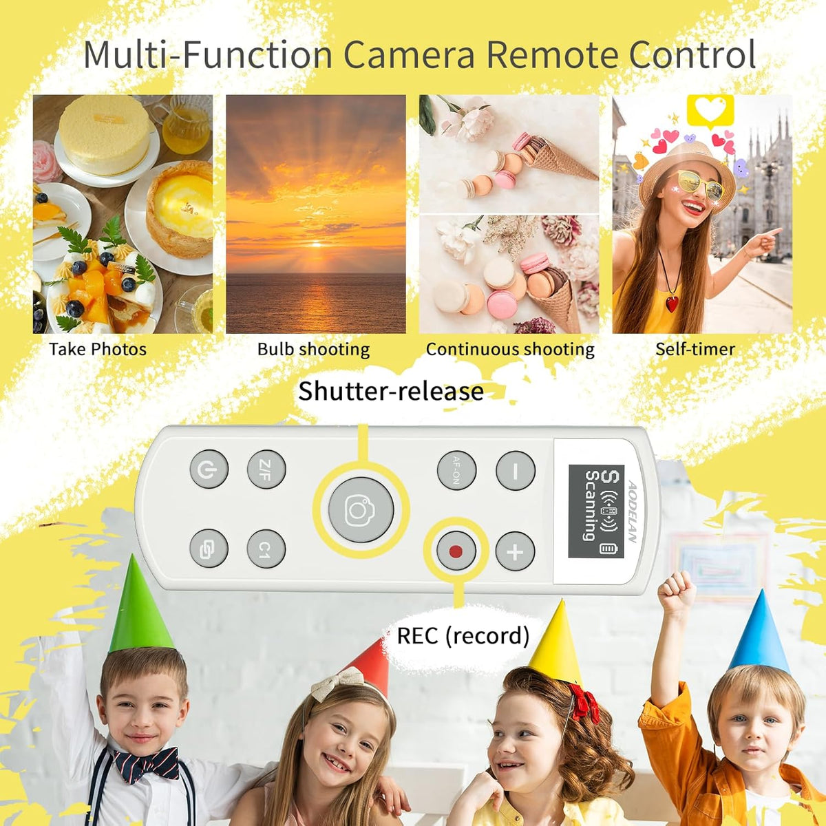 Remote Control for Sony Camera,USB-C Rechargeable Wireless Shutter Release with OLED Screen for ZV-1, ZV-E10,ZV-1F, A6100, A6400, A6700,A7IV,RX100 VII,A9,A9 II,Replace RMT-P1BT (White)