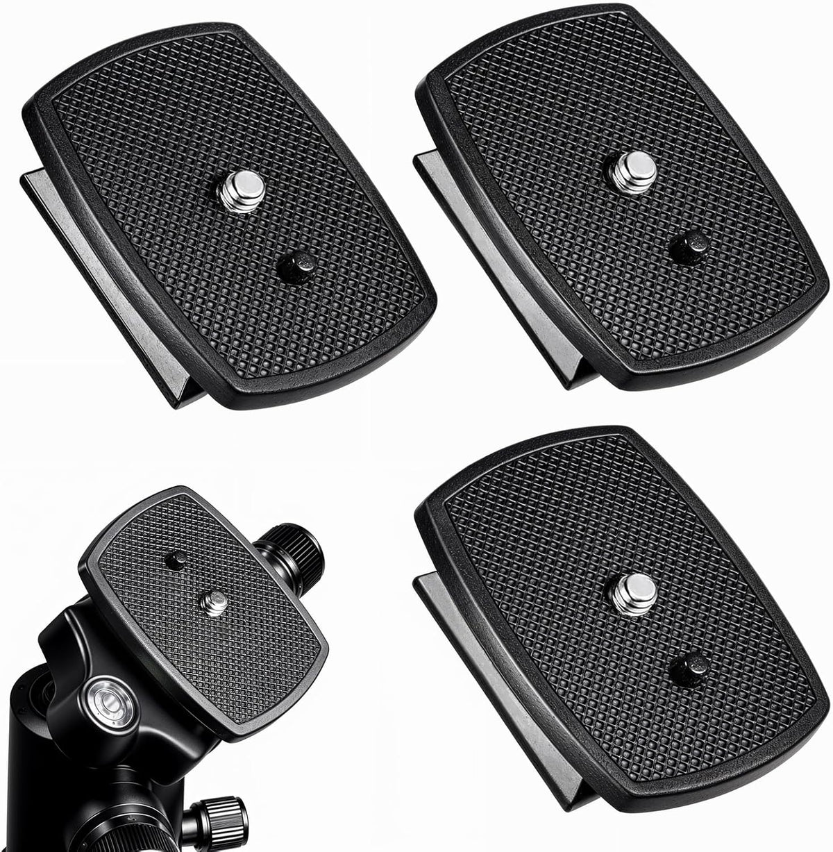 Gemoioio 3-Pack, 43mm 1/4"-20 Arca-Type Quick Release Plate Universal Camera Mount Plate with Screw Durable Aluminum QR