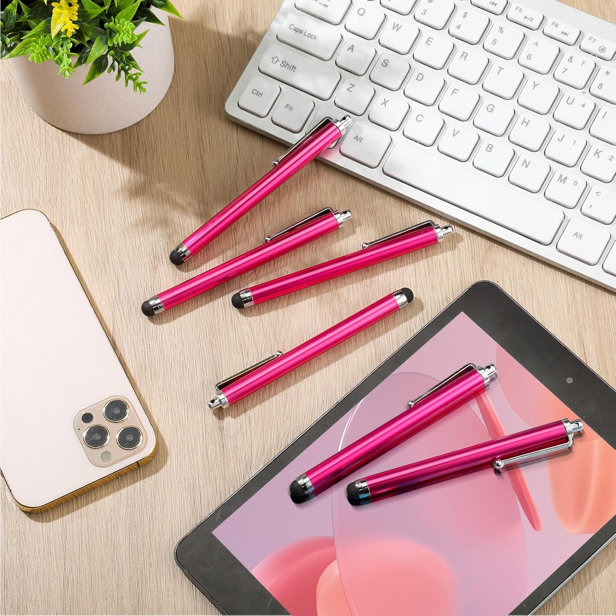 Outus 36 Pcs Stylus Pen for Universal Capacitive Touch Screens Devices, Stylus Pen Compatible with Tablet for Classroom Travel Olders Friendly(Rose Red)