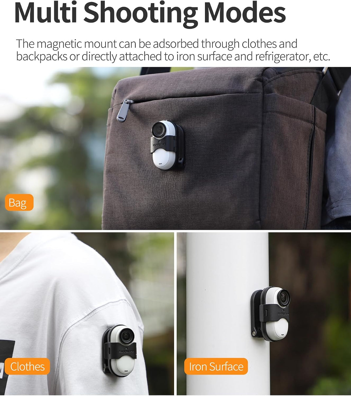 AILENICE Insta360 3S 3 Multifunctional Magnetic Mount for GO / GO Hand Free Neck Mount with Lanyard