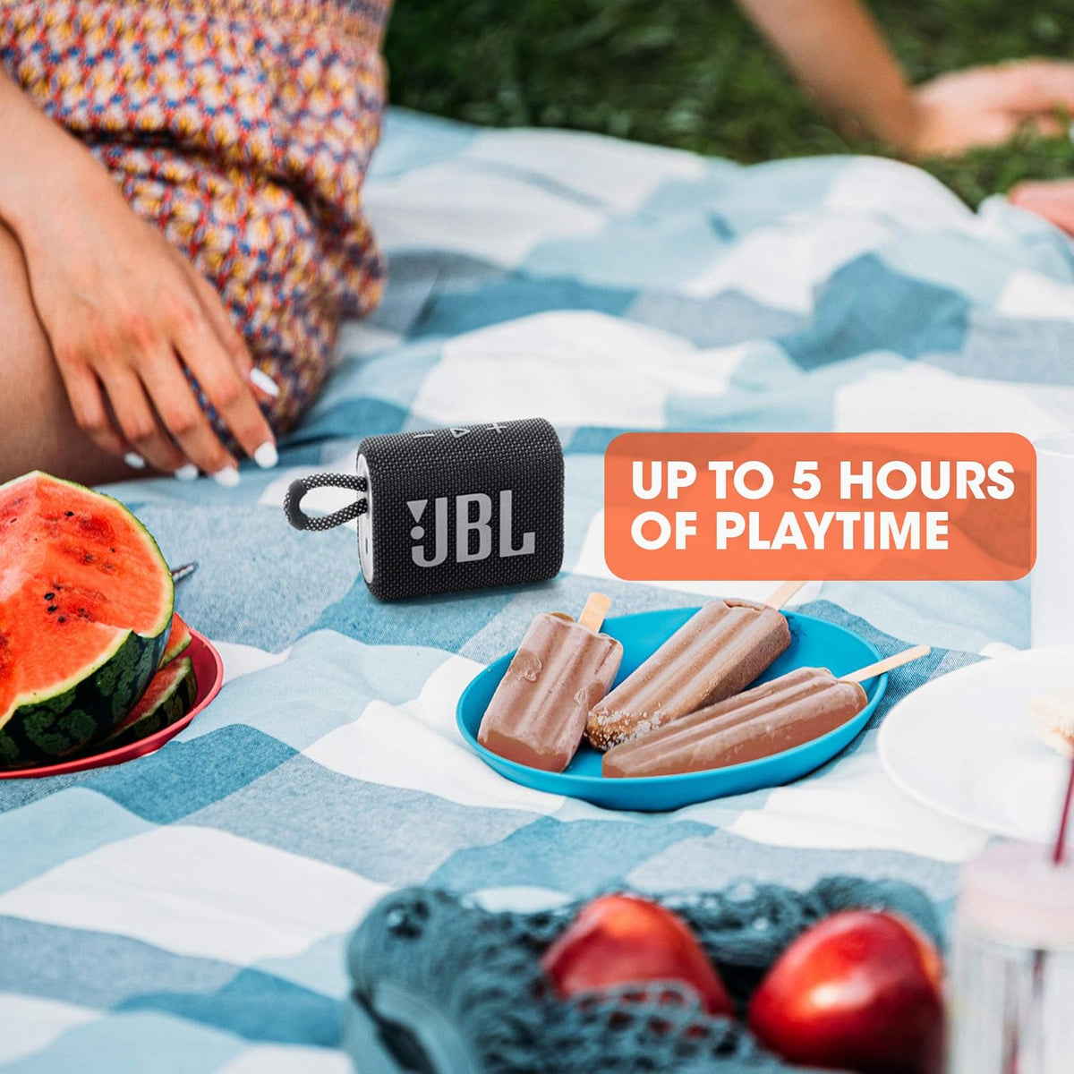 JBL Go 3 - Portable Mini Bluetooth Speaker, big audio and punchy bass, IP67 waterproof and dustproof, 5 hours of playtime, speaker for home, outdoor and travel (Camo)