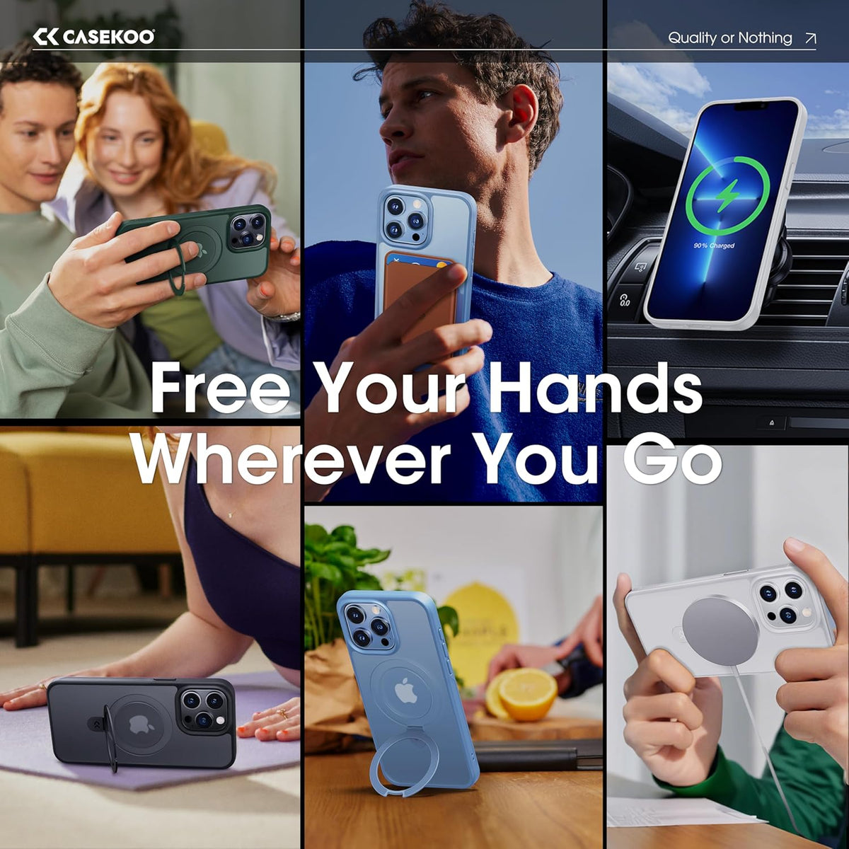 CASEKOO Designed for iPhone 13 Pro Max Case with Magnetic Invisible Stand [Military Drop Protection] [Compatible with MagSafe] Shockproof Translucent Matte Slim Promax Phone 6.7", Translucent White