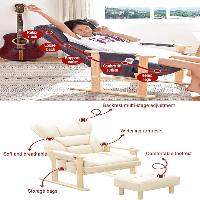 Office Chair Gaming Chair Computer Chair High Back Gaming Chair Relax Desk Chair for Racing Work ExecutiveHome Ergonomic Computer ChairOffice Chair with Footrest Adjustable Backrest Headre