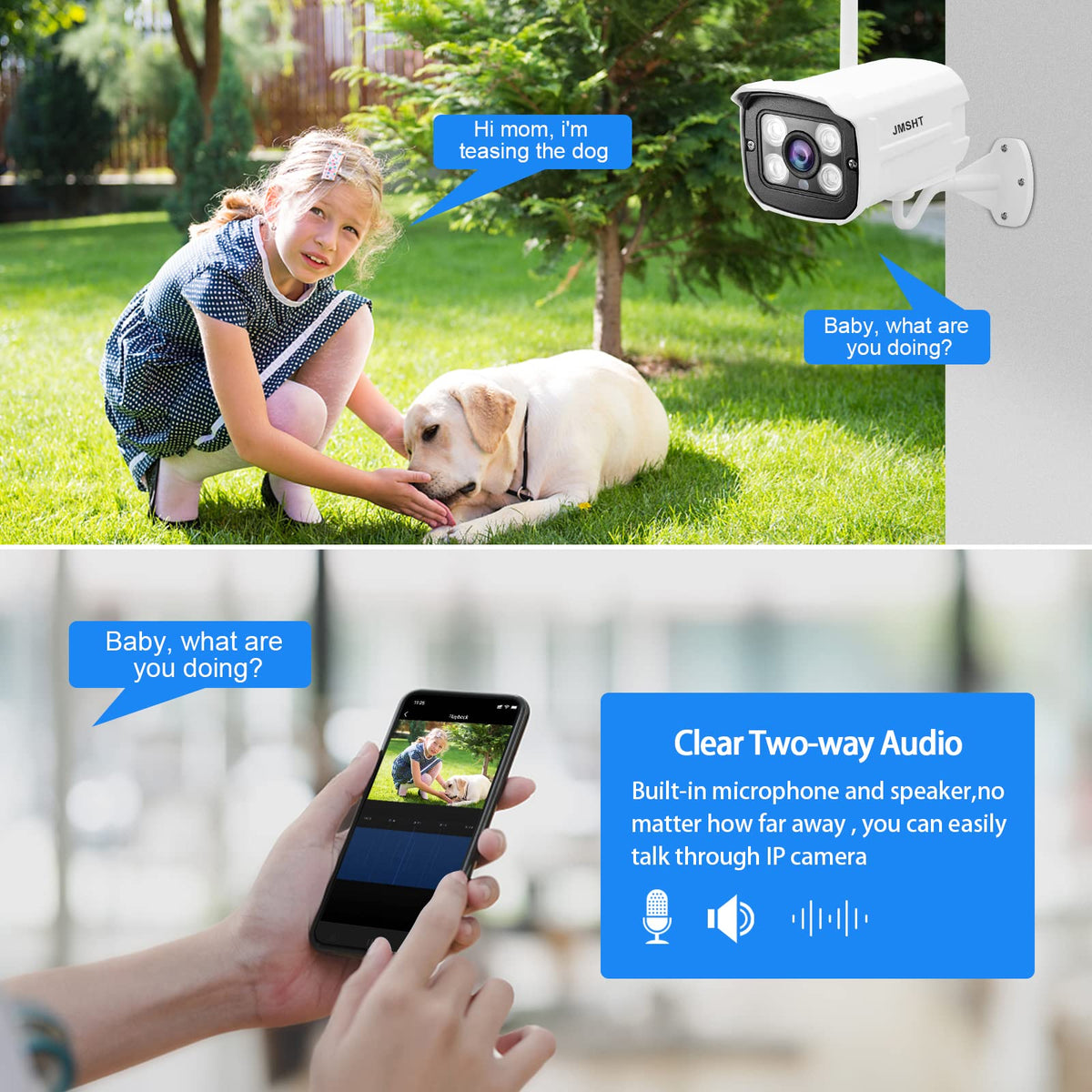 Wireless Security Camera System with Two Way Audio/1TB Hard Drive,Complete Surveillance Systems with Full HD 8CH NVR 4Pcs 1080P,Plug&Play,Night