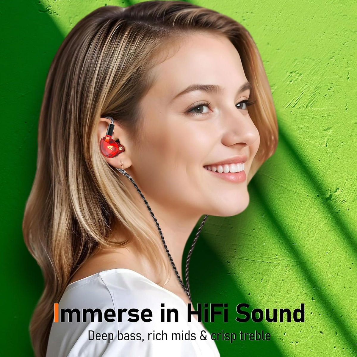 Vibes 202ML Wired Earbuds - HiFi in Ear Headphones - Noise-Isolating Ear Buds w/ Mic - Clear Sound, Deep Bass, Comfort-Fit Earphones - MMCX–Lightning for iPhone 5–14, Silver Plated Cord, Carrying Case