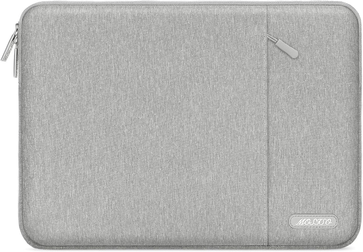 MOSISO Laptop Case 14 inch, 14 inch Laptop Sleeve Compatible with HP Lenovo Dell ASUS Acer, HP Stream, Dell Latitude, Lenovo IdeaPad, Polyester Vertical Computer Sleeve Bag with Pocket, Gray
