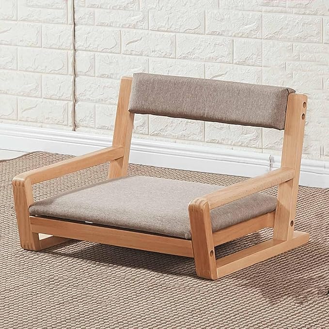 BTZHY Floor Chair Tatami ChairMeditation Floor ChairLiving Room Floor ChairPortable Legless ChairLazy Boy Legless Back Chair for Window Sill Meditation Reading(Gray2)