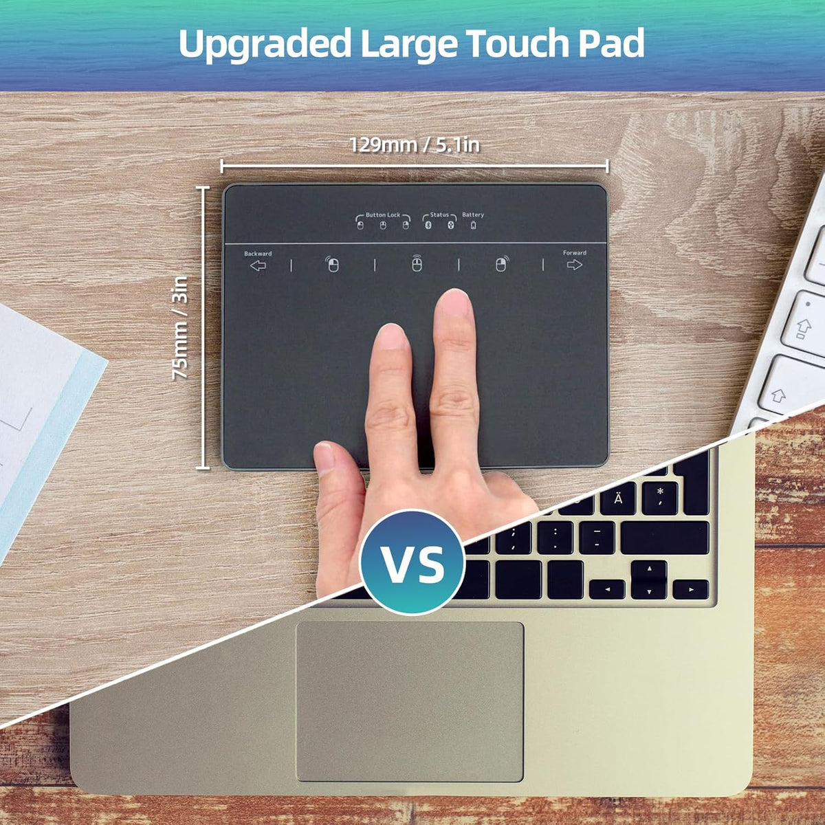 MICROPACK Digitally Yours Wired Trackpad for Windows 7/10/11, USB Trackpad with Multi-Touch Gestures, Plug-and-Play USB Touch Pad Mouse Pad Large for PC Computers & Laptops, Black