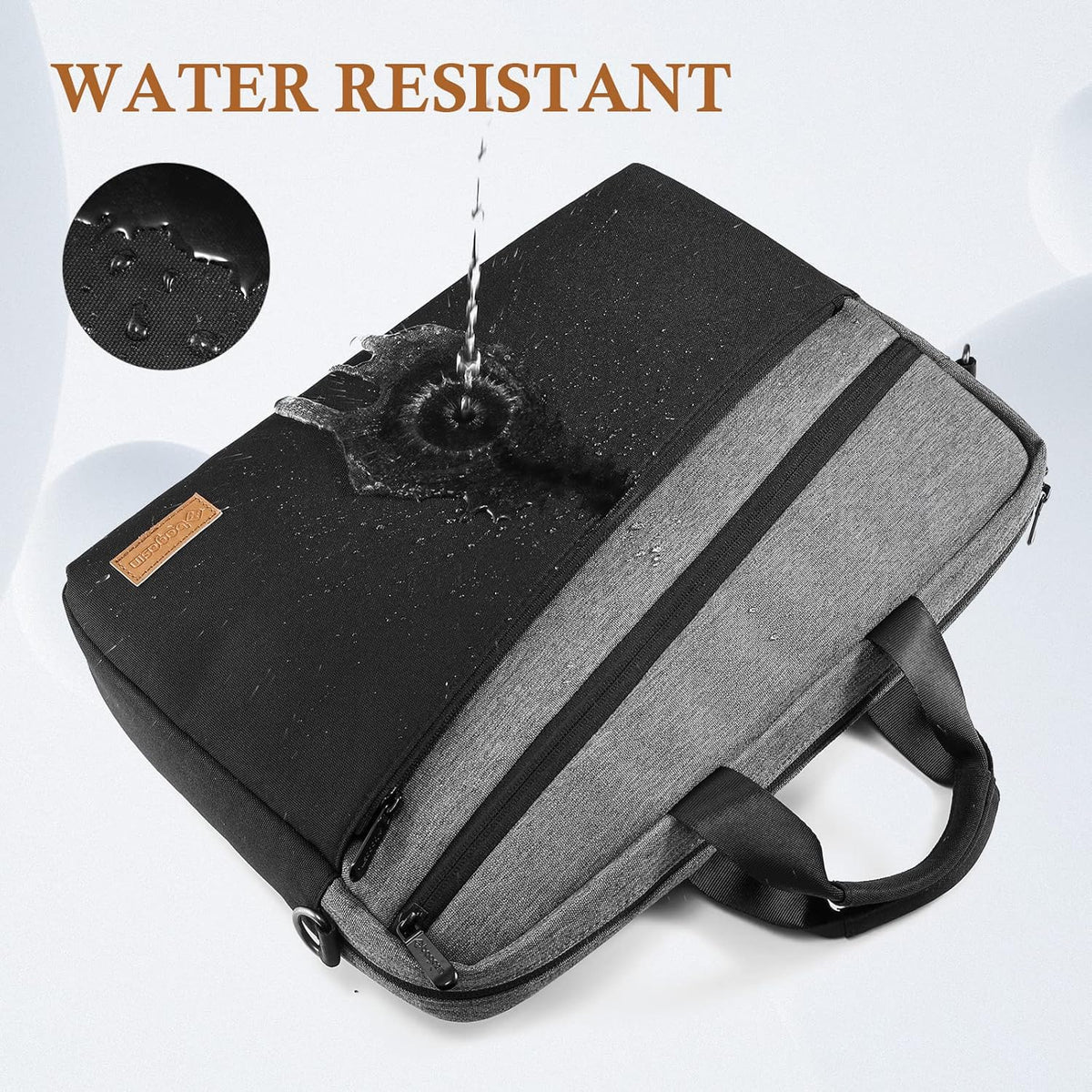 15 15.6 16 17 17.3 inch Laptop Computer PC Shoulder Bag Carrying Case, Water-Repellent Briefcase