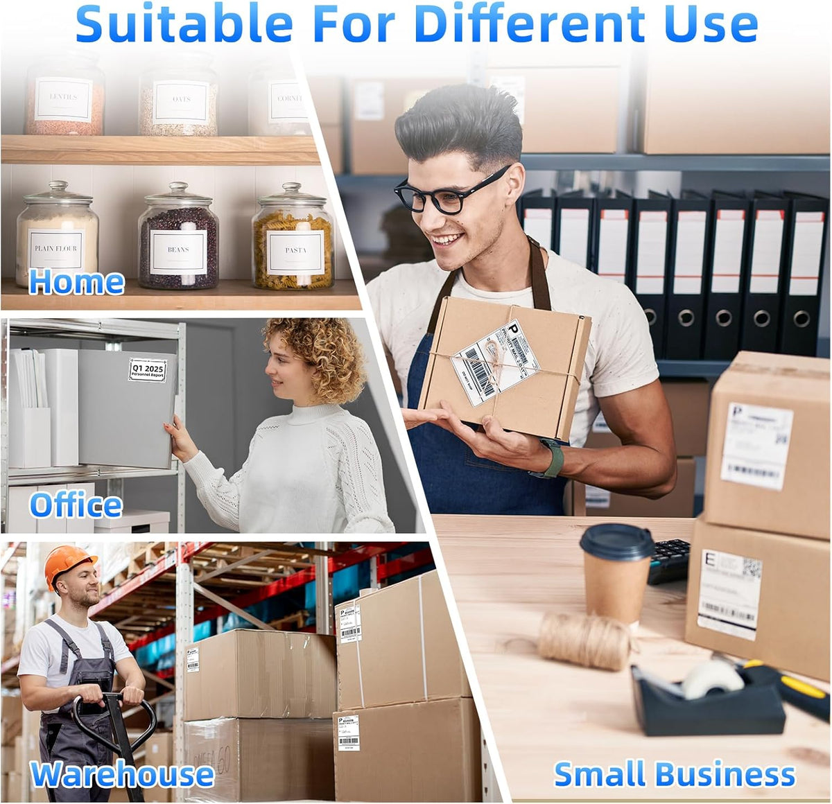 4x6 Thermal Labels, Pack of 100 4x6 Fold Thermal Labels - Compatible with JADENS, ASprink, Phomemo, Rollo, Zebra, Omezizy and Other Thermal Printers