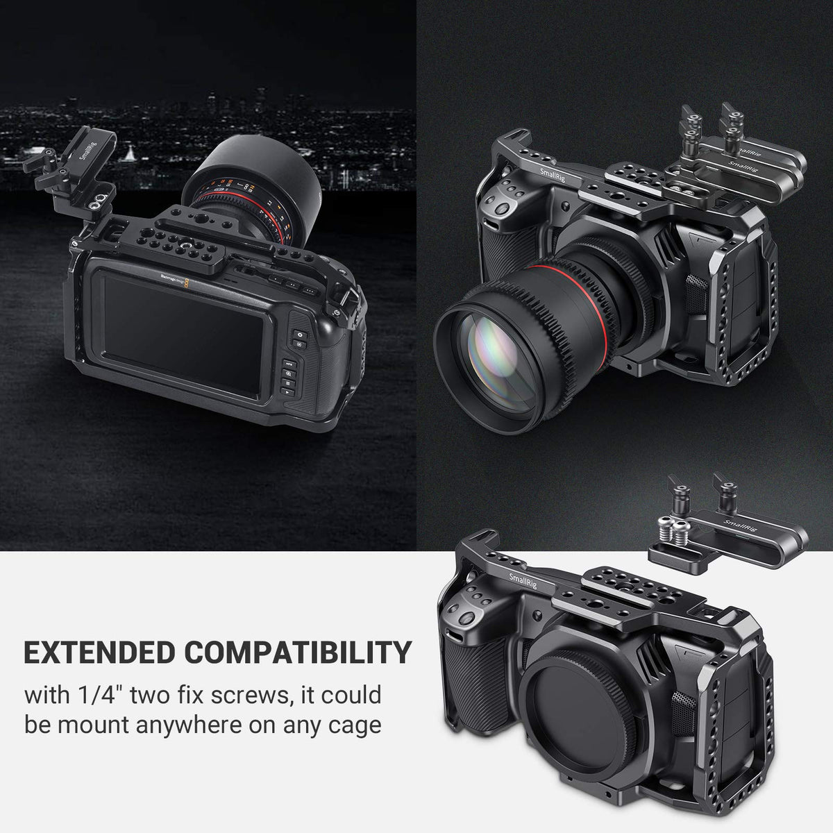 SMALLRIG Mount Bracket SSD Holder for Samsung T5 SSD with 1/4”-20 Threads, Compatible with SMALLRIG Cage for BMPCC 4K & 6K and for Z CAM, Compatible