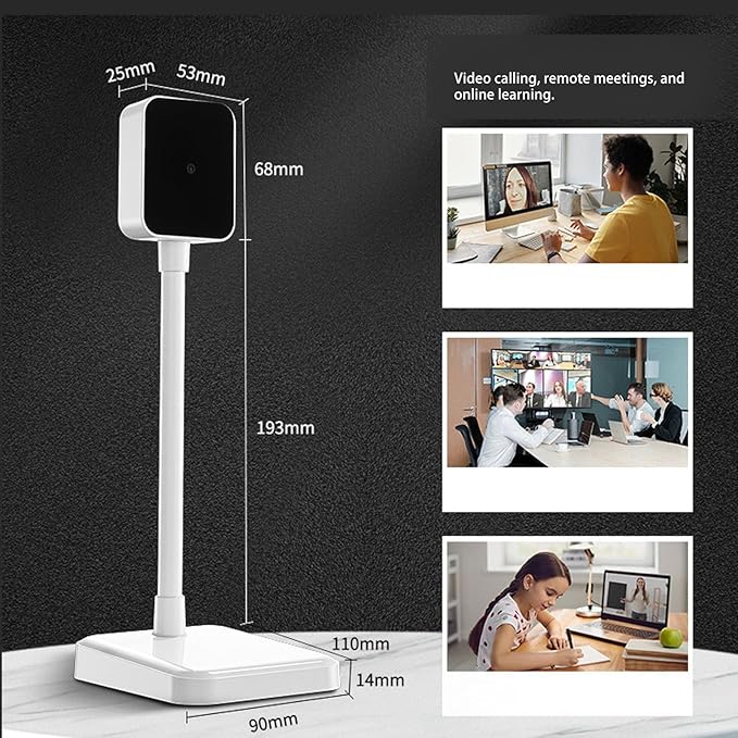 Fabater 1080p HD Computer Camera with Microphone Laptop USB PC Webcam 30fps Adjustable Angle Plug and Play for Win7 8 10 OS X