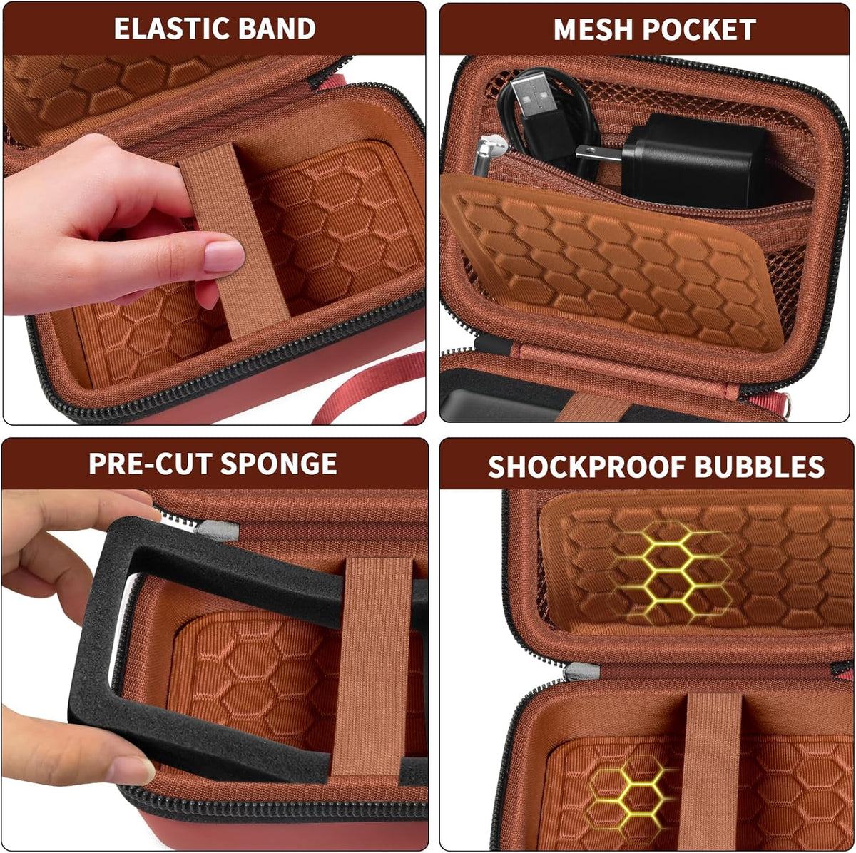 Carrying & Protective Case for Digital Camera, AbergBest 21 Mega Pixels 2.7" LCD Rechargeable HD/Kodak Pixpro/Canon PowerShot ELPH 180/190 / Sony DSCW800 / DSCW830 Cameras for Travel - Brown