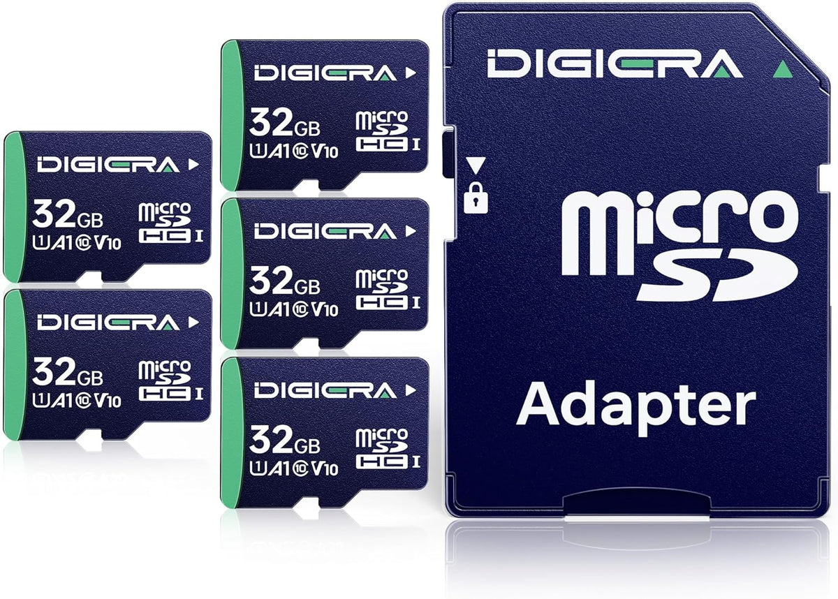 32GB CT100 microSDHC UHS-I Memory Card with Adapter - up to 100MB/s, C10, U1, V10, Full HD, A1, Micro SD Card for Smartphones, Tablets, Cameras, Gaming Consoles, and Drones (5 Pack)