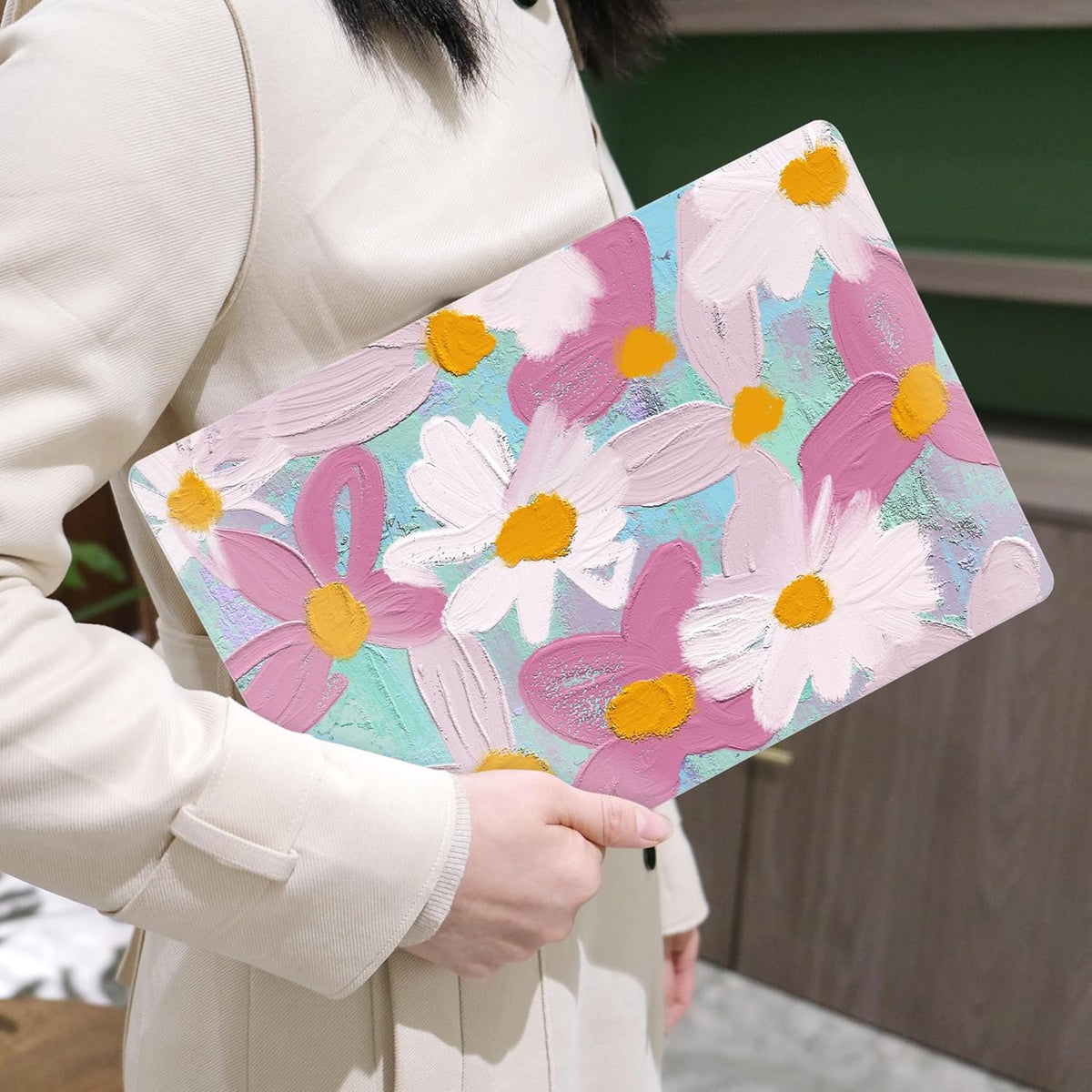 MEEgoodo Case for MacBook Pro 13 inch Case 2022 2021 2020 New A2338 M2/M1 A2251 A2289, Laptop Hard Shell with Keyboard & Camera Cover Compatible with 13 inch MacBook Pro, Art Plants Floral