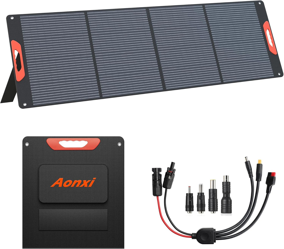 240W Portable Solar Panels for Power Station, 23.5% High Efficiency, 240 Watt Monocrystalline Foldable Solar Panel Charger with USB/20V DC Output Adjustable Kickstand for Camping, Off-Grid Living