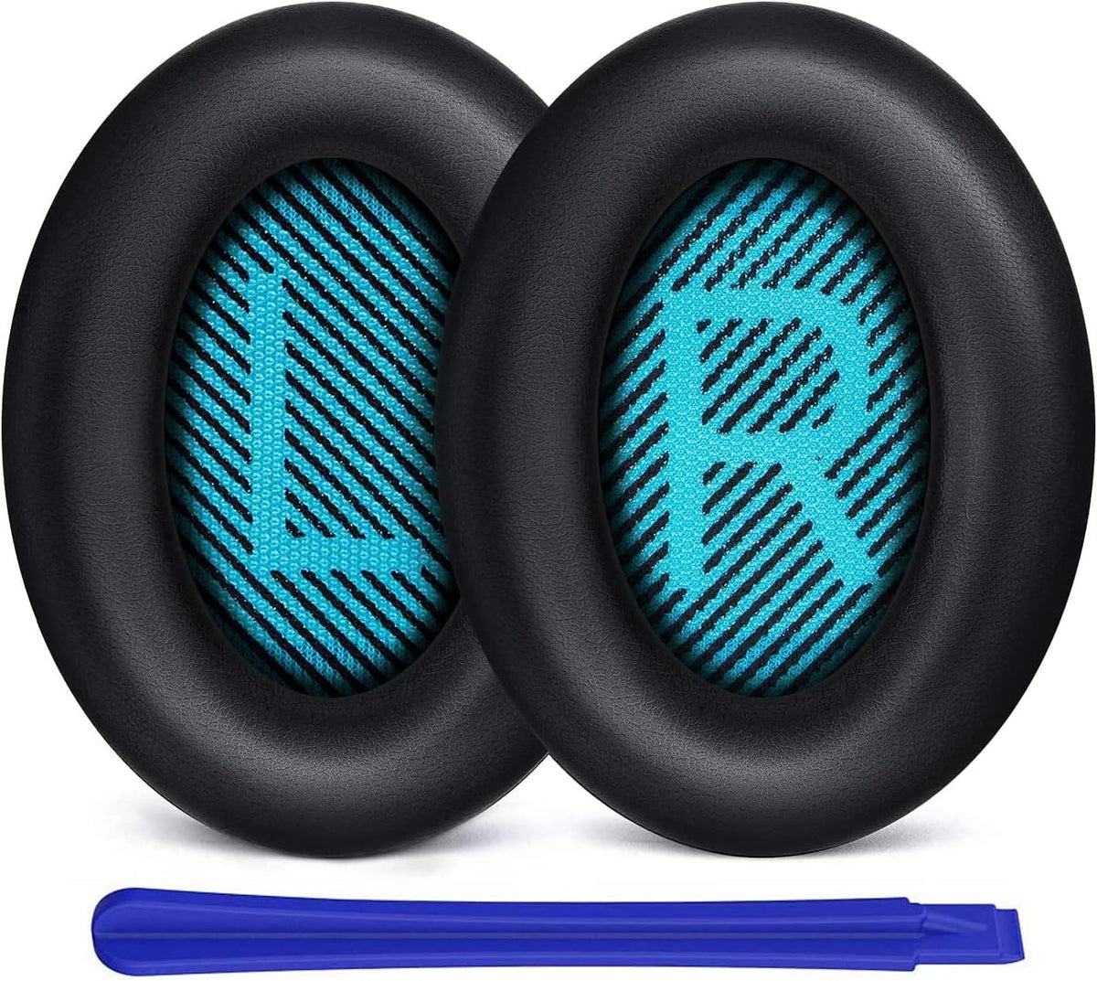 Ear Pads for Bose Quiet Comfort 35 Soft Protein Leather Replacement Earpads Ear Cushions Ear Pad for Bose QC 35/25 / 15 QC2 / Ae2 / Ae2i / Ae2W / Sound Link/Sound True (Black/Blue)
