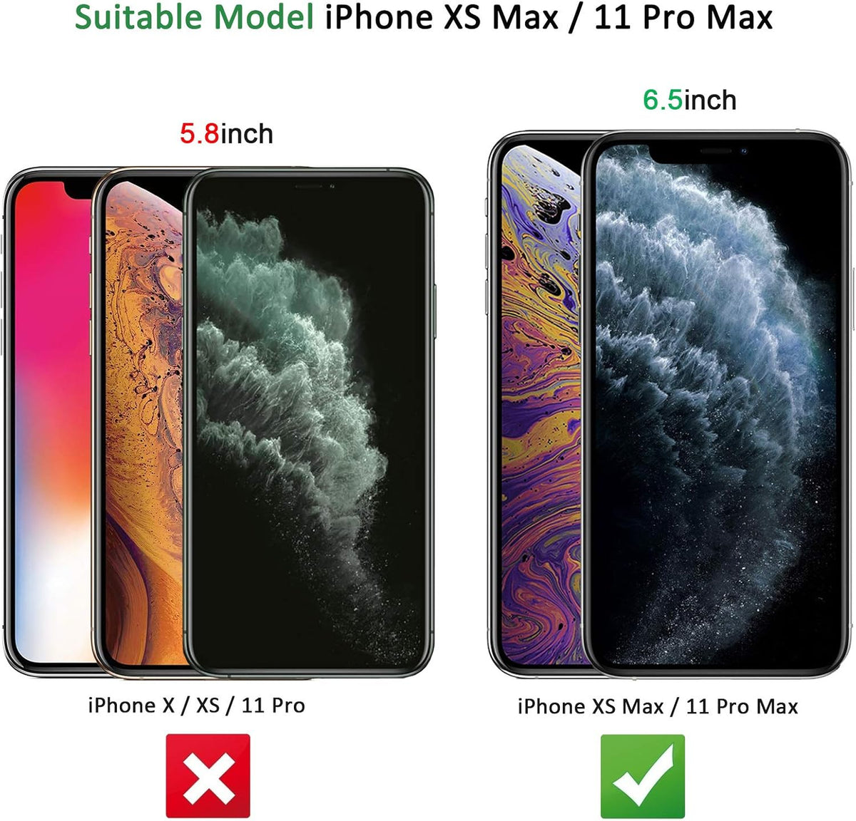 NEW'C 3 Pack Designed for iPhone 11 Pro Max and iPhone XS Max Screen Protector (6.5"), Enhanced Tempered Glass Protection, Case Friendly, Ultra Resistant