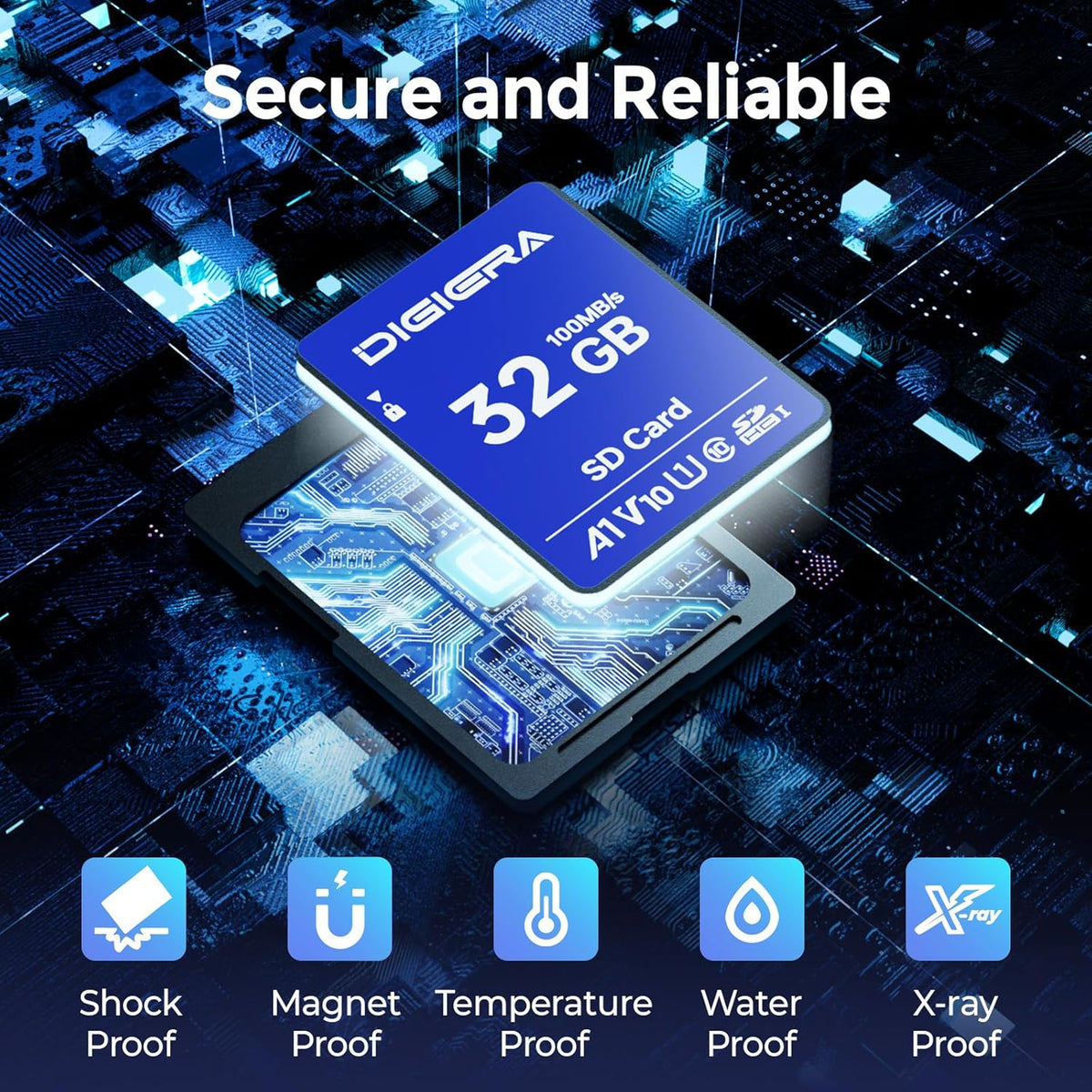 32GB CS100 SDHC UHS-I Memory Card - up to 100MB/s, C10, U1, V10, Full HD, SD Card for Computers, Digital Cameras, Home Theatre Devices, Car Navigation Systems (1 Pack)