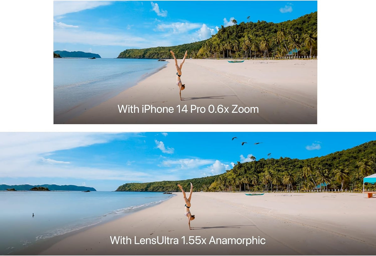 Shiftcam | LensUltra 1.55x Anamorphic Lens - 1.55x Magnification, 120° Angle - Plunge into Ultra-Wide Aspect Ratio, Signature Lens Flare, Dreamlike Depths, Superior Sharpness, Premium Design