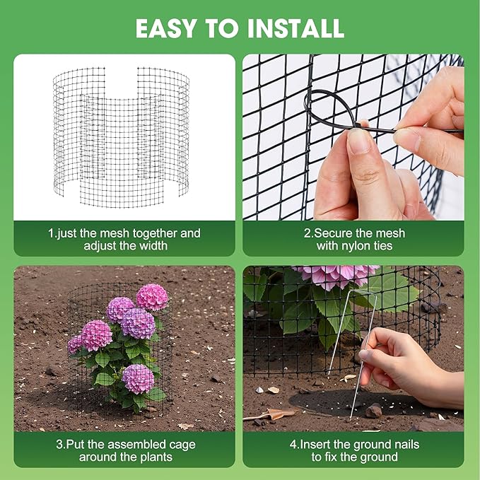 60PCS Plant Protection from Animals 12x12 Inch Metal Wire Plant ProtectorsPlant Cages to Keep Animals Out Sturdy Bunny Barricades Chicken Wire Cloche Plant Protectors for Shrubs Flowers Vegetables