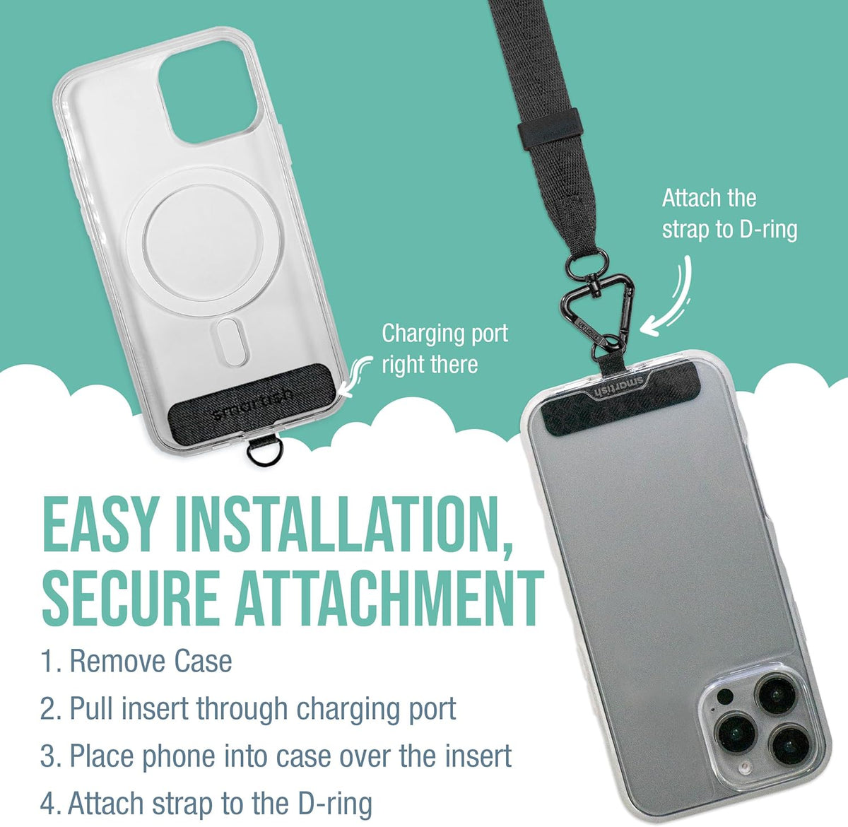 Smartish Phone Wristlet - Case Clinger - Universal iPhone Holder with Detachable Wrist Strap Loop with Phone Insert Unisex Gift for All Phone Cases iPhone, Galaxy, Pixel - Mauve It or Lose It